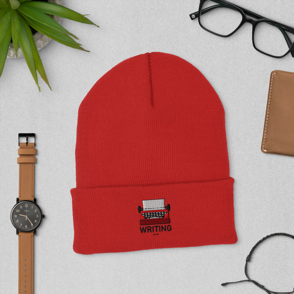 Typewriter Beanie | Writer Apparel (Red)