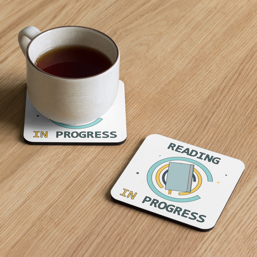 Reading In Progress Cork-back Coaster